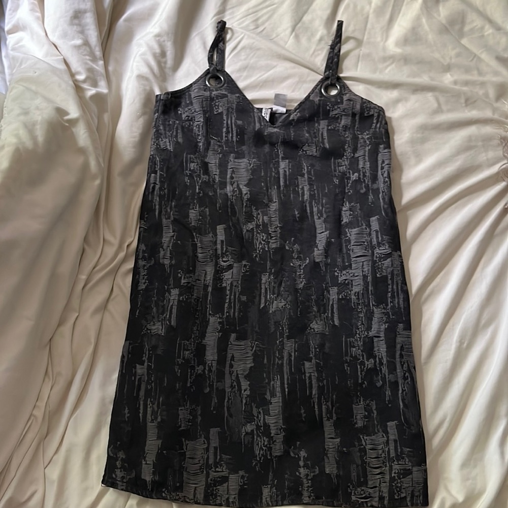 Black and grey mini dress